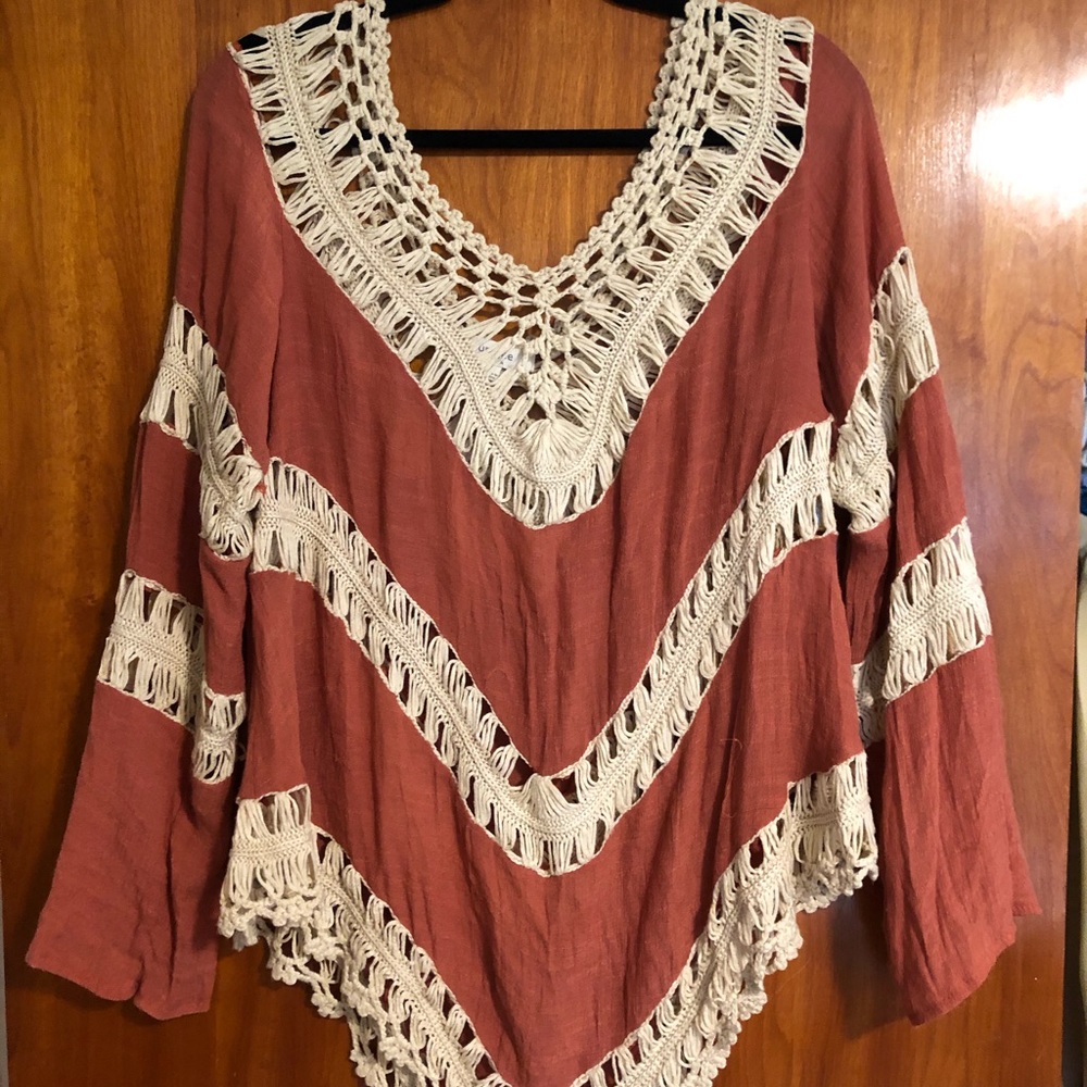 Burnt orange boho top